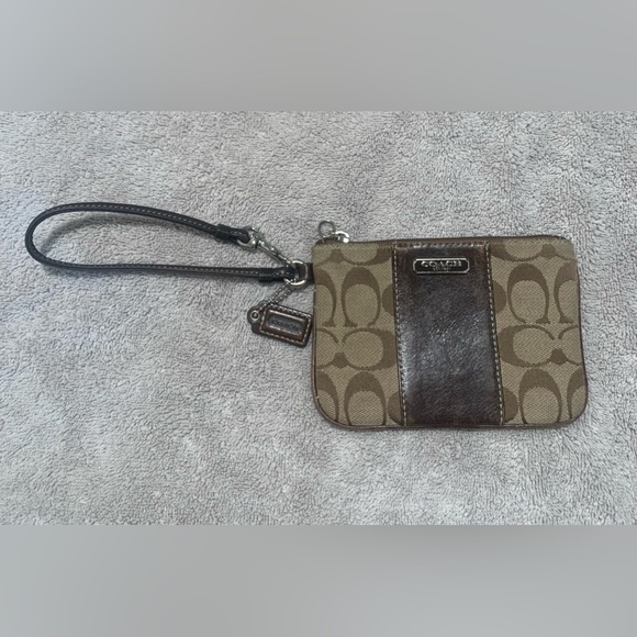 Coach Brown Logo Wristlet - Picture 2 of 8